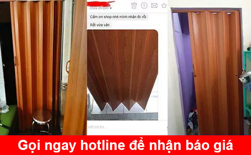Hình ảnh cửa xếp nhựa nhà vệ sinh loại vừa màu vân gỗ cánh gián phổ biến