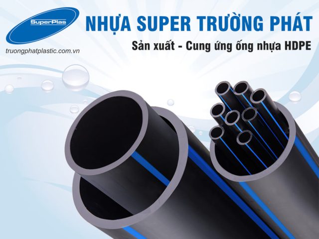 Hình ảnh minh họa các loại ống nhựa HDPE với kích thước và trọng lượng riêng đa dạng