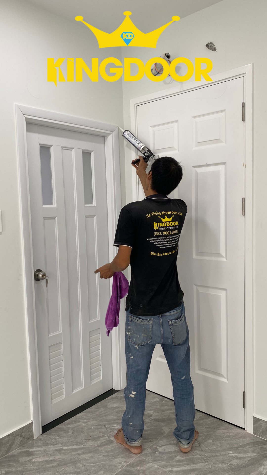 Hoàn thiện và kiểm tra nẹp viền cửa nhựa PVC