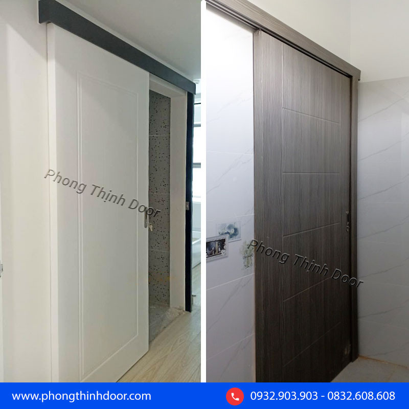 Mẫu cửa lùa composite đơn giản và hiện đại
