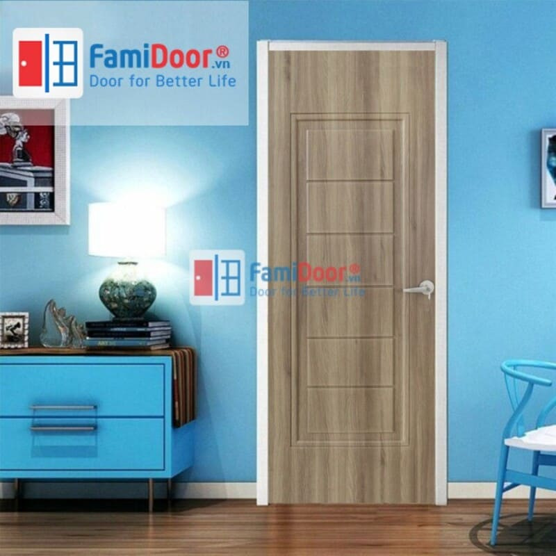 Mẫu cửa nhựa Composite cao cấp với họa tiết vân gỗ tinh tế.