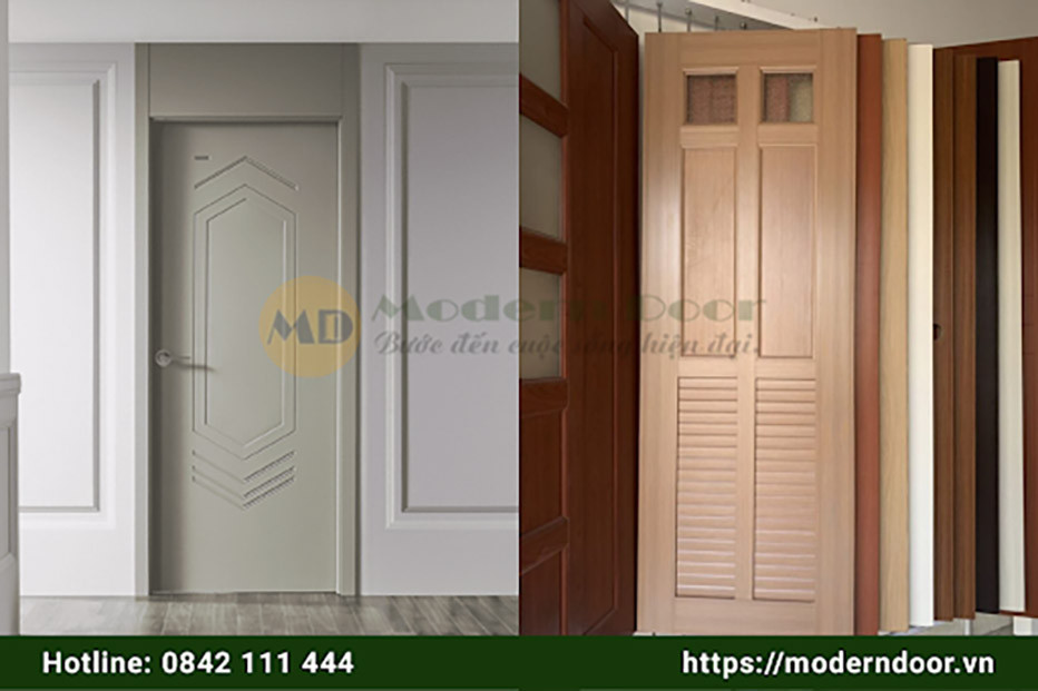 Mẫu cửa nhựa composite Gia Lai vân gỗ tự nhiên chống thấm hiệu quả