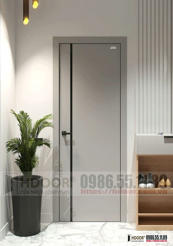 Mẫu cửa nhựa composite với họa tiết chỉ sơn tinh tế