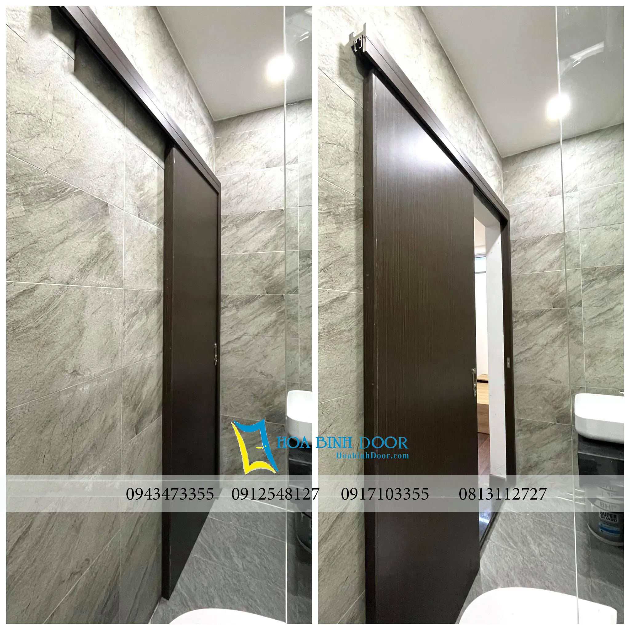 Mẫu cửa nhựa giả gỗ ABS Hàn Quốc có ô thoáng
