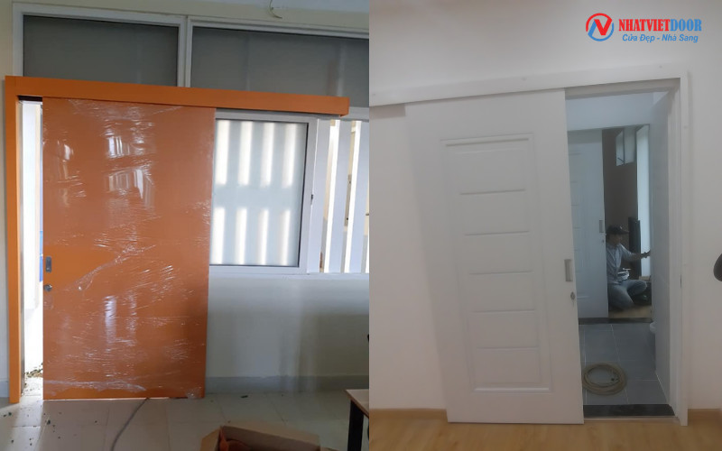 Mẫu cửa nhựa kéo trượt 1 cánh gọn nhẹ