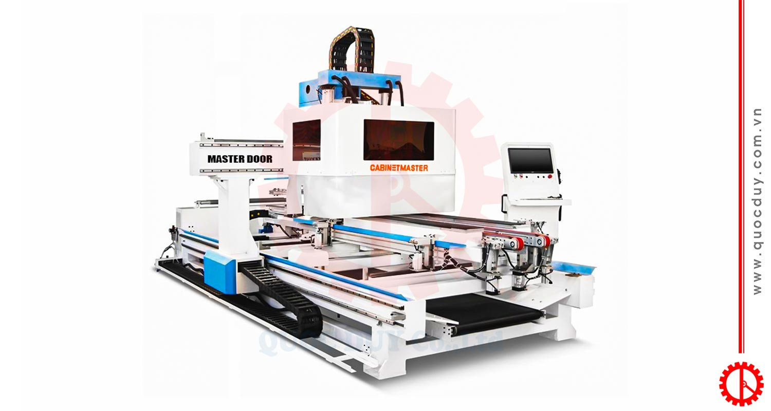 Máy cắt phay khoan CNC làm cửa gỗ công nghiệp và composite