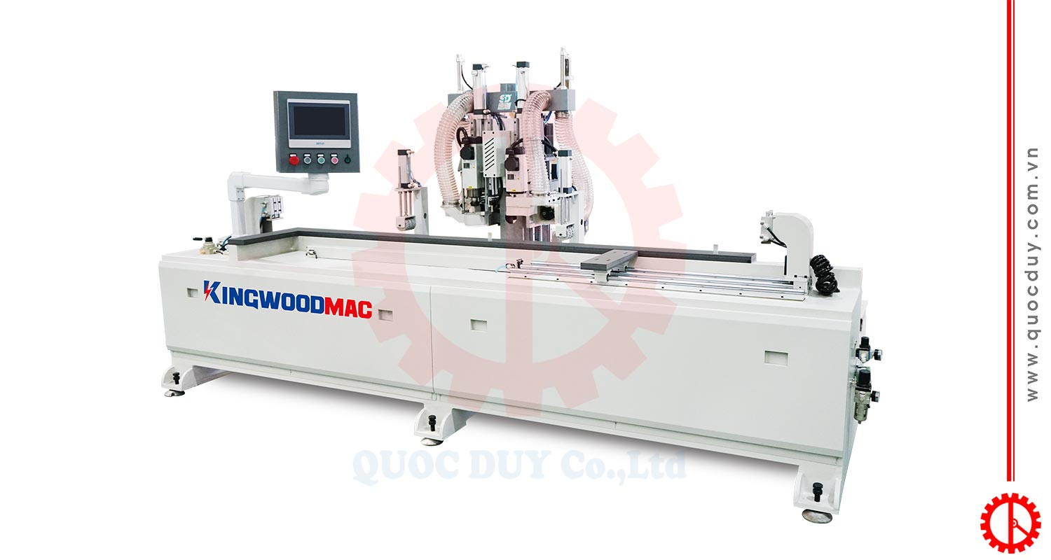 Máy CNC khoan phay ổ khóa bản lề cho cửa nhựa composite