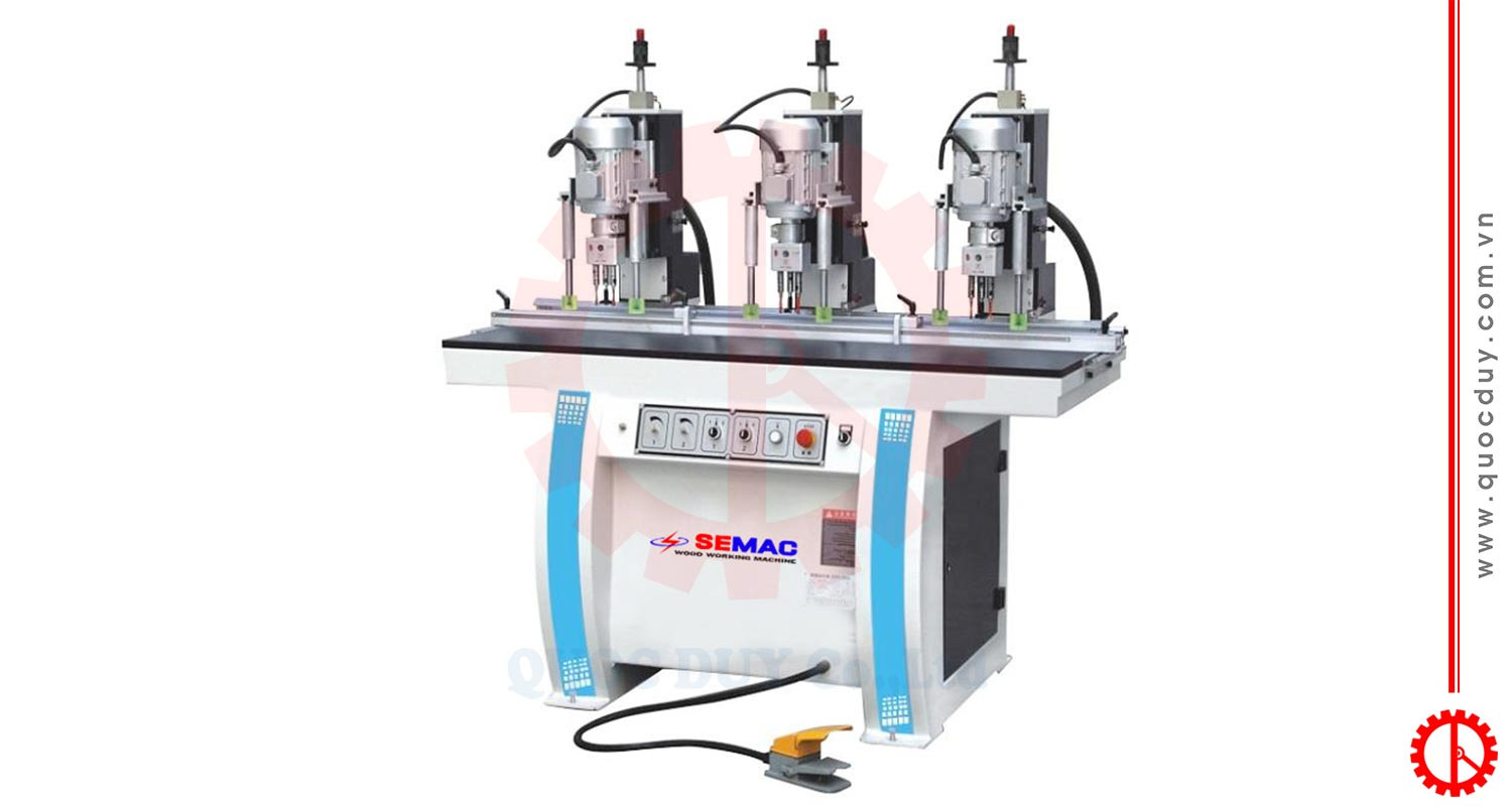 Máy khoan bản lề cửa 3 đầu tăng năng suất