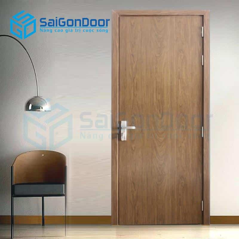 Một mẫu cửa nhựa giả gỗ 4 cánh với ô huỳnh sang trọng
