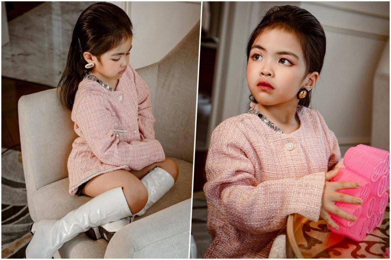 Nana Phạm, con gái Minh Nhựa, với đôi mắt to tròn