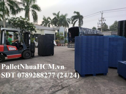 Pallet nhựa cũ màu xanh chuẩn xuất khẩu, với kích thước và khả năng chịu tải đã được kiểm định, là lựa chọn lý tưởng cho các doanh nghiệp cần hình ảnh của pallet nhựa cũ HCM để đóng hàng.