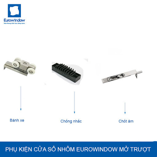 Phụ kiện cửa nhựa lõi thép Eurowindow mở trượt