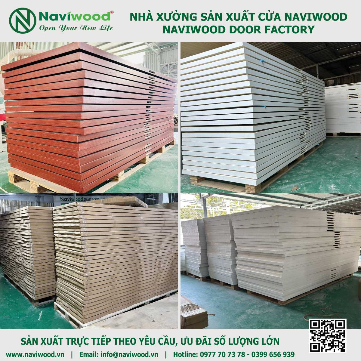 Quy trình sản xuất cửa gỗ nhựa composite đảm bảo chất lượng và độ bền cao.