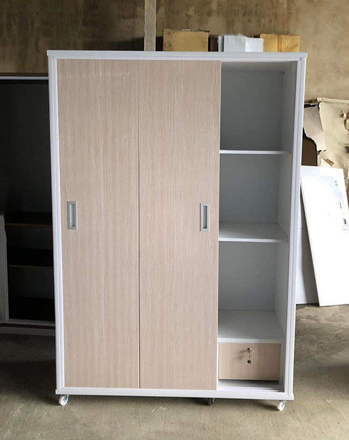 Tủ nhựa đựng quần áo người lớn cánh lùa 3 cánh 1 ngăn giả gỗ