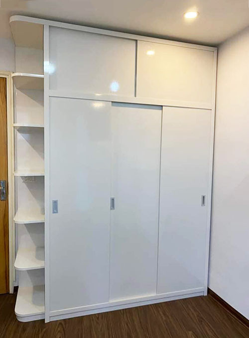 Tủ nhựa giả gỗ cửa lùa 3 cánh 3 buồng cao cấp