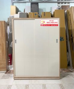 Tủ quần áo nhựa cửa lùa hai cánh tiện lợi kèm ngăn kéo