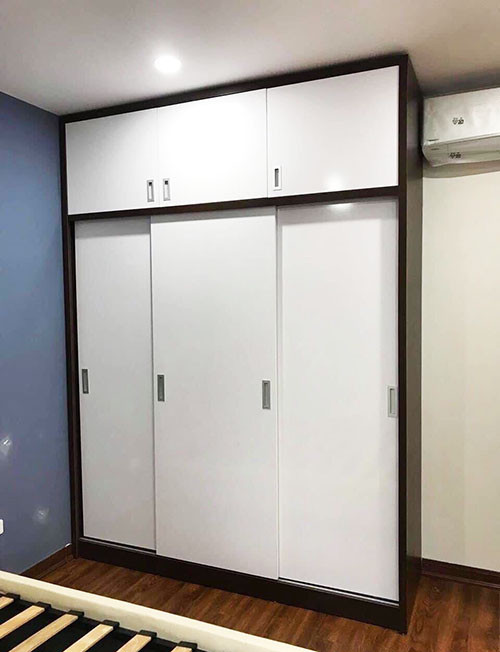 Tủ quần áo nhựa giả gỗ cửa lùa 4 cánh
