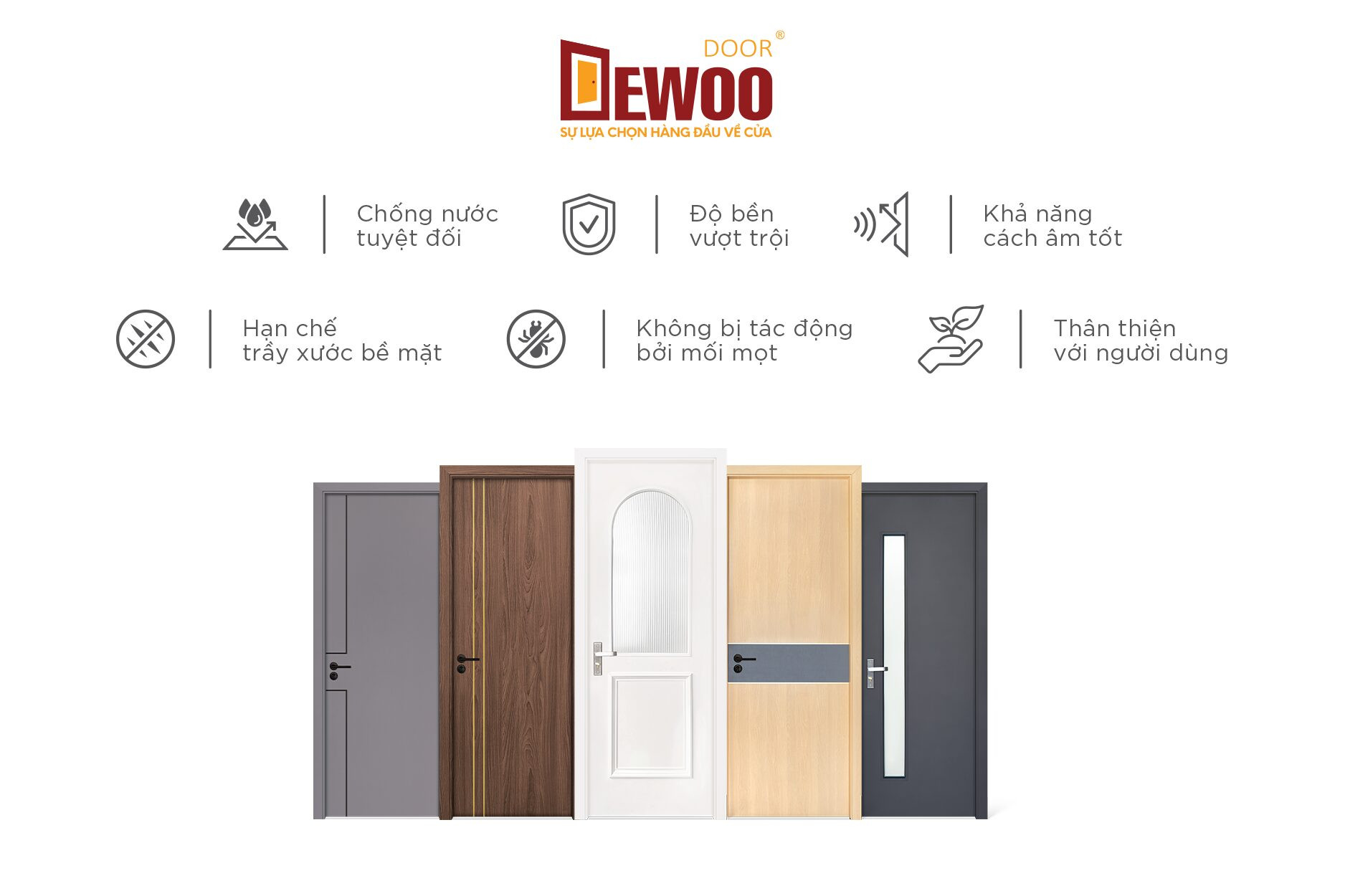 Ưu điểm vượt trội của cửa nhựa composite Dewoo về độ bền và tính năng