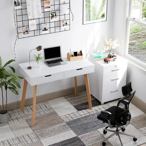 bàn làm việc nhỏ gọn trong phòng ngủ