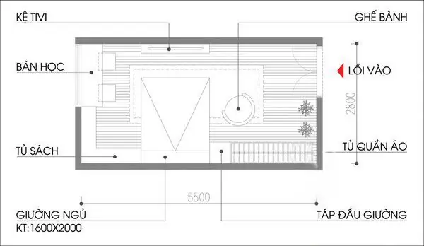 bản thiết kế phòng ngủ