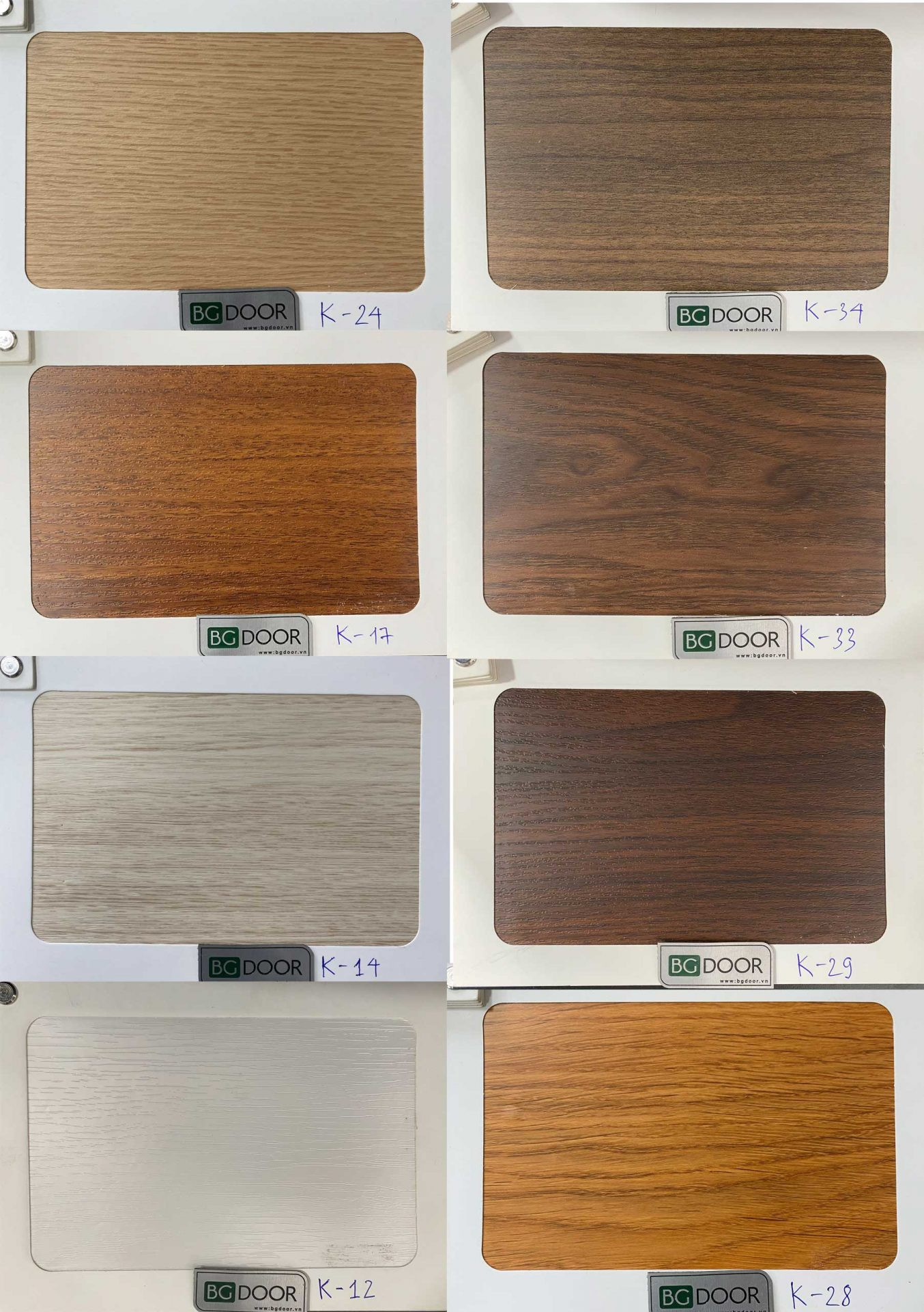 Bảng mã màu đa dạng của cửa nhựa An Cường composite chống nước
