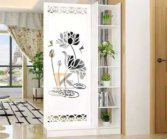 kệ vách ngăn phòng khách và bếp sen nước 1 vách 1 kệ