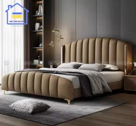 Giường bọc nệm da 1m6x2m, 1m8x2m