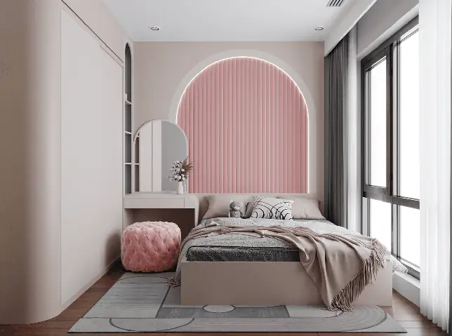 bố trí phòng ngủ 14m2