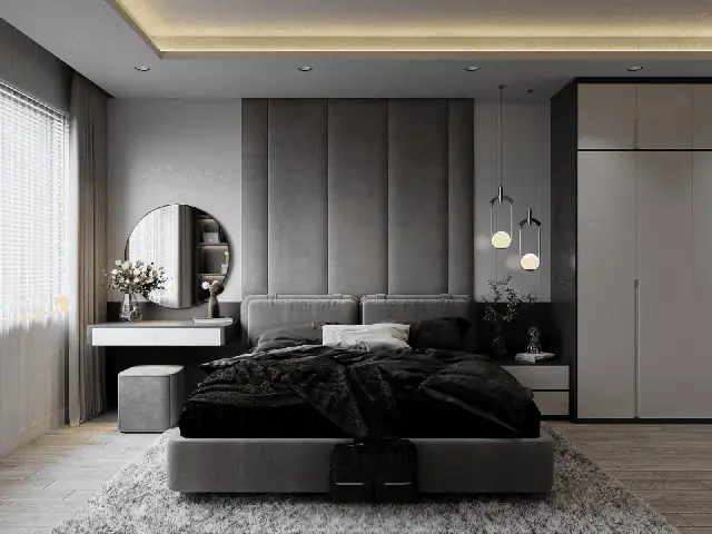 bố trí phòng ngủ 14m2