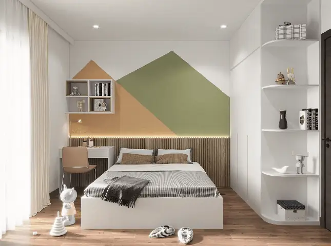 bố trí phòng ngủ 14m2