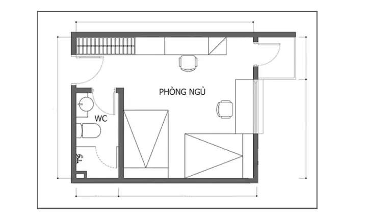 bố trí phòng ngủ 15m2