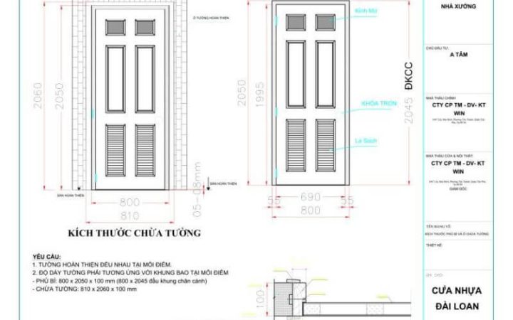 Cách lắp cửa nhựa nhà tắm cố định - Lắp dựng khuôn bao cửa