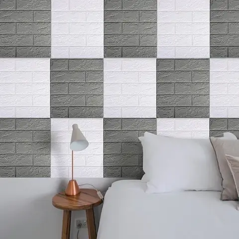 Phối màu xốp dán tường phòng ngủ tạo tính tương phản Phối màu xốp dán tường phòng ngủ tạo tính tương phản