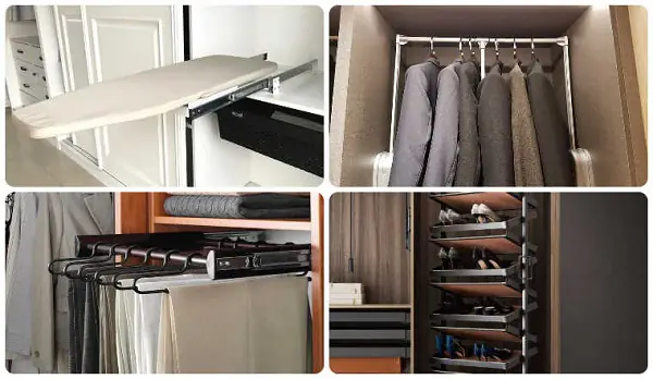 Tận dụng không gian tủ để móc đồ và phụ kiện