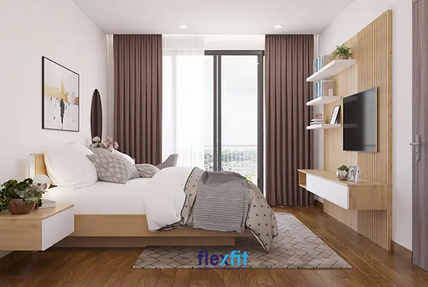 Trang trí phòng ngủ với nội thất gỗ công nghiệp