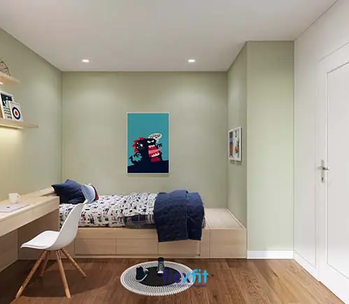 Trang trí phòng ngủ bằng rèm cửa và thảm trải