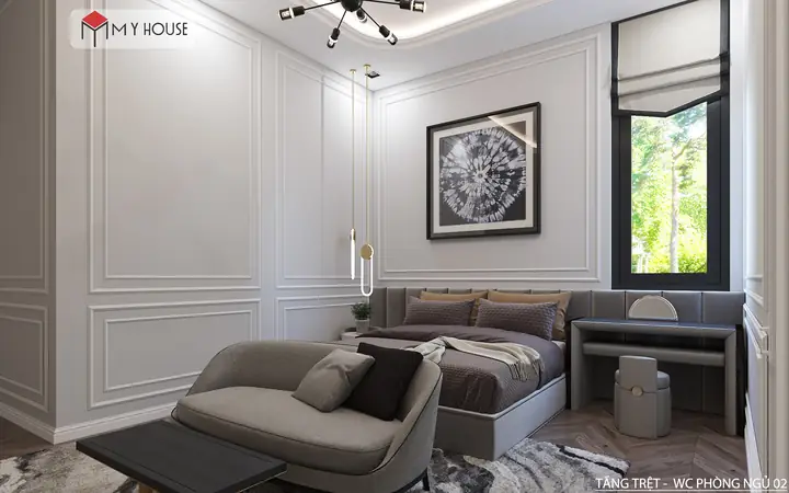 1. Thiết kế phòng ngủ 16m2 đơn giản 1. Thiết kế phòng ngủ 16m2 đơn giản