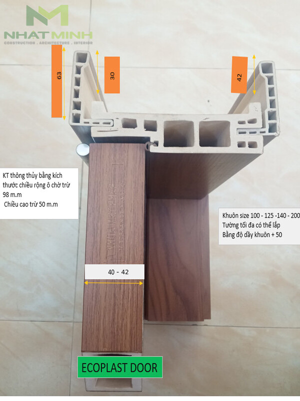 Cấu tạo bên trong cửa nhựa giả gỗ Ecoplast Door