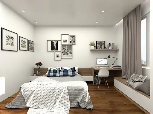 3. Sử dụng miếng thảm lót sàn cho phòng ngủ hình chữ nhật 3. Sử dụng miếng thảm lót sàn cho phòng ngủ hình chữ nhật