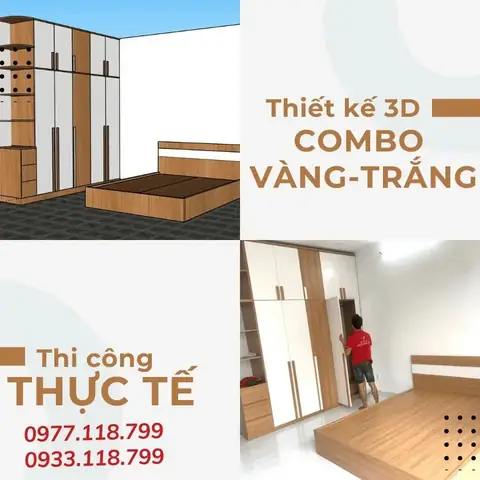 combo phòng ngủ gỗ công nghiệp