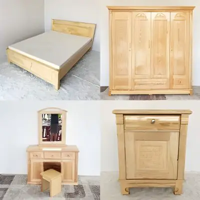 combo phòng ngủ gỗ sồi