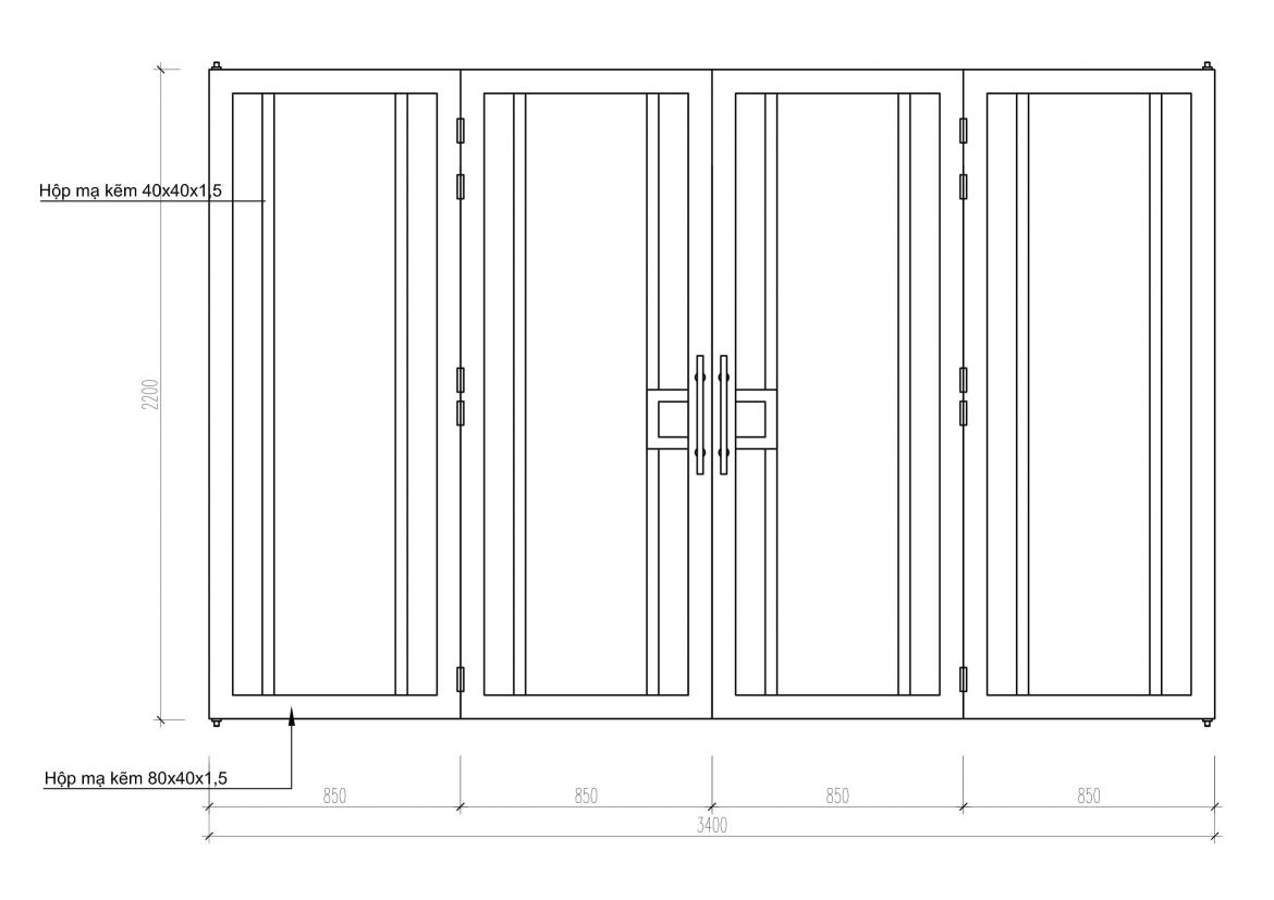 Cổng gỗ nhựa composite hai cánh ngang, vẻ đẹp tinh tế