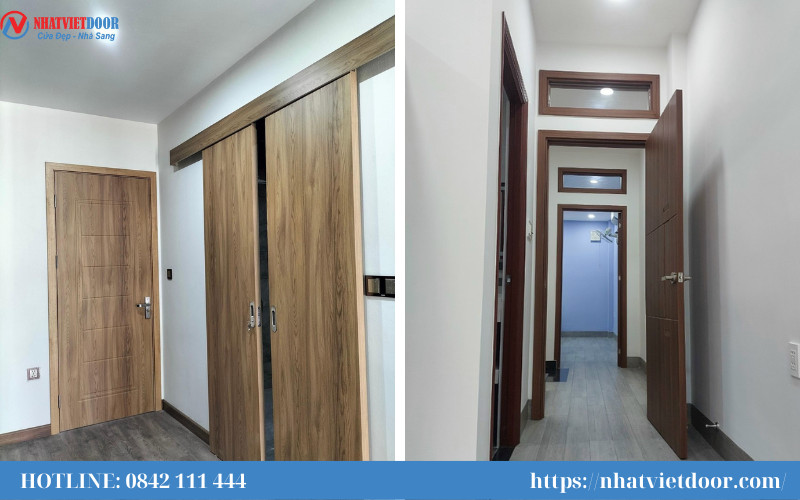 Cửa Composite 2 cánh lùa và cửa có ô thoáng bên trên, giải pháp tiện ích cho cửa nhựa giá rẻ TPHCM