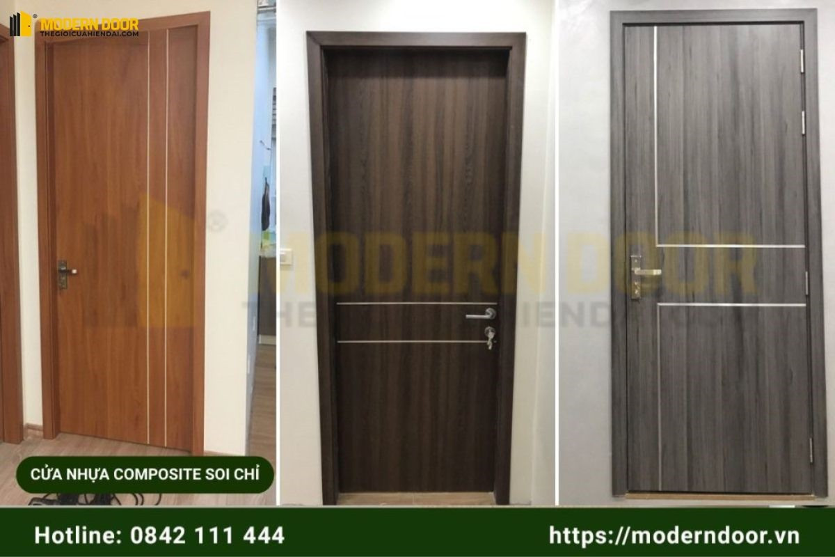 Cửa Composite soi chỉ nhôm dọc sang trọng của NNM GROUP