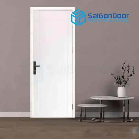 Mẫu cửa gỗ phòng ngủ màu trắng cánh trớn kết hợp đường chỉ phào Mẫu cửa gỗ phòng ngủ màu trắng cánh trớn kết hợp đường chỉ phào
