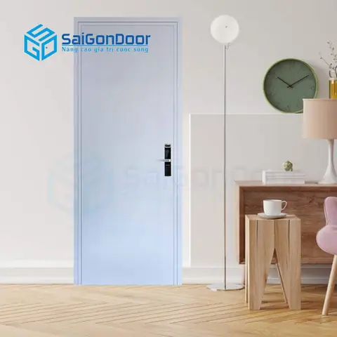Mẫu cửa gỗ phòng ngủ kết hợp đường chỉ kẻ ngang Mẫu cửa gỗ phòng ngủ kết hợp đường chỉ kẻ ngang
