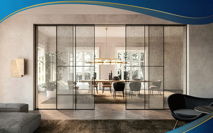 Cửa nhựa 4 cánh cách điệu màu trắng