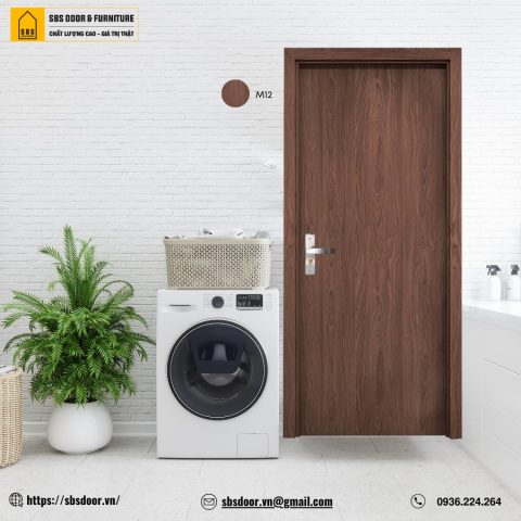 Cửa nhựa composite 1 cánh vân gỗ tự nhiên