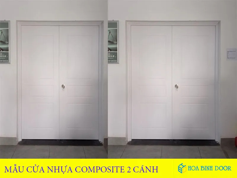 Cửa nhựa composite 2 cánh CNC hiện đại