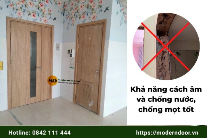 Cửa nhựa composite bền đẹp, ứng dụng rộng rãi trong nội thất hiện đại